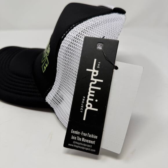 The Phluid Project The Future is Inclusive Trucker Hat Black White Mesh Adj NWT - Picture 5 of 5